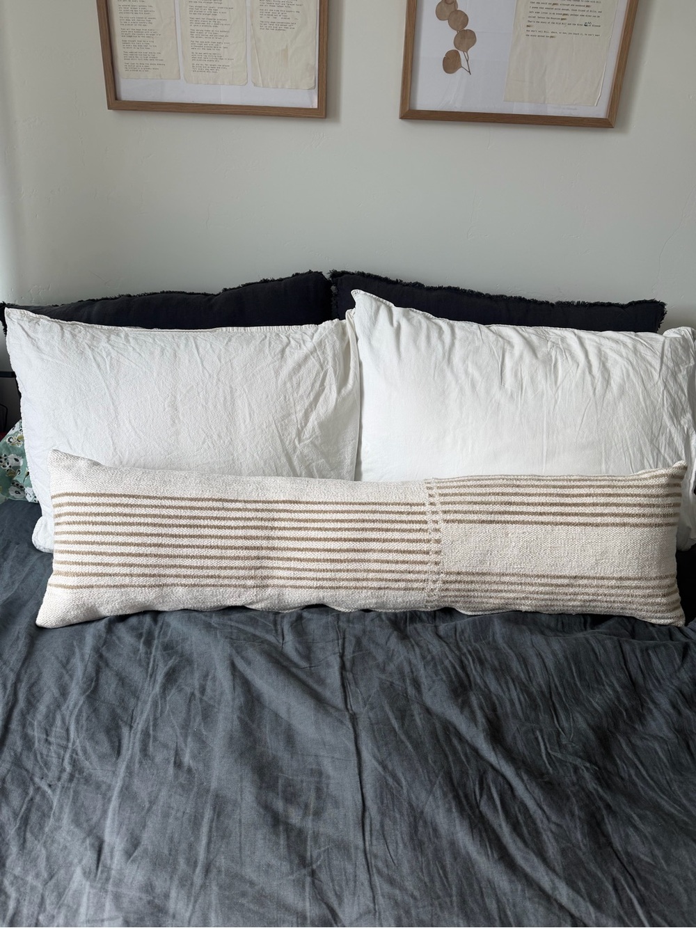 Project 62 (Target) Cream and Tan Striped Lumbar Pillow